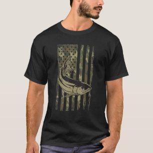 American Flag Fishing Camo Usa Fisherman T-Shirt