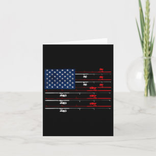 American Flag Fishing Design For Patriotic Anglers Card