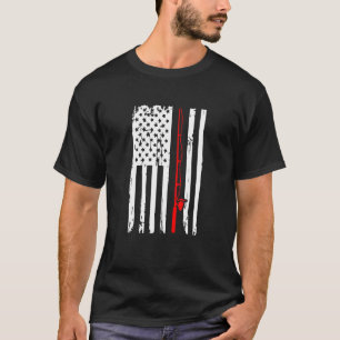 American Flag Fishing Fathers Incependence Day T-Shirt