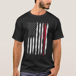 American Flag Fishing - Fish Bait T-Shirt