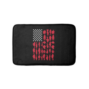 American flag fishing, Fish USA Flag Fishing Bath Mat