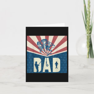 American Flag Fishing Fisherman Dad  Card