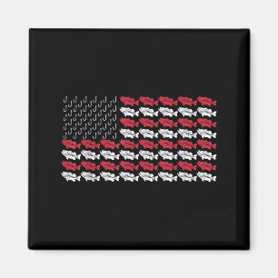 American Flag Fishing Lover Fisherman Funny B Magnet