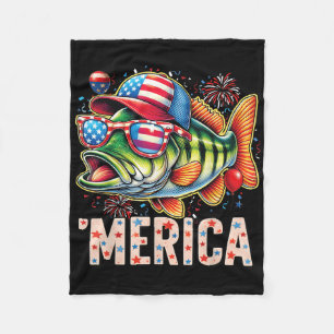 American Flag Fishing Lovers Fisherman Funny Fishi Fleece Blanket