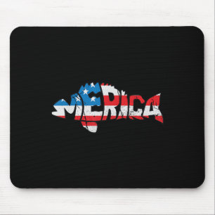 American Flag Fishing Lovers Fisherman Funny Fishi Mouse Pad