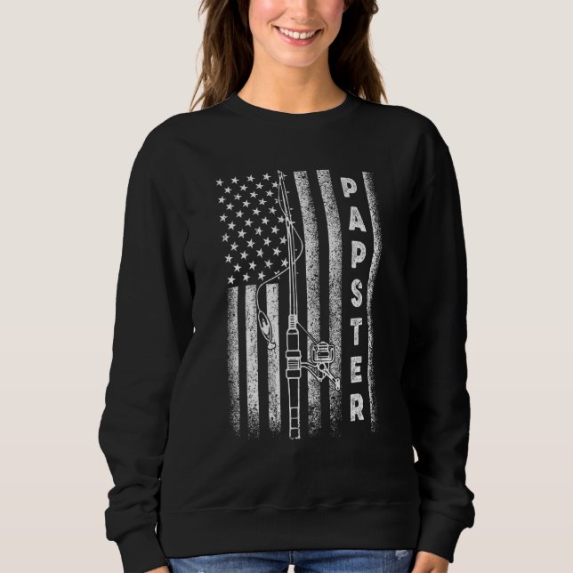American Flag Fishing Papster Sweatshirt (Front)