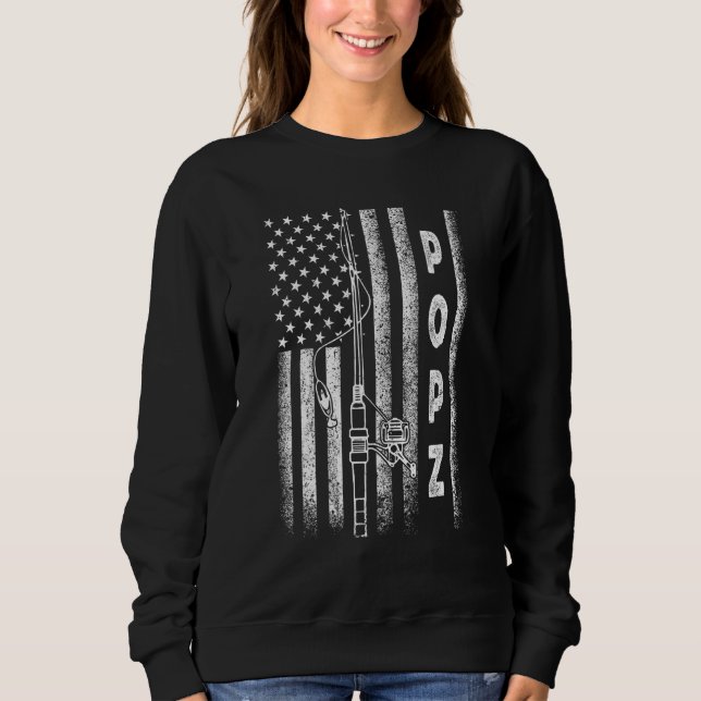 American Flag Fishing Popz Sweatshirt (Front)