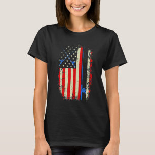 American Flag Fishing Rod Fishing T-Shirt