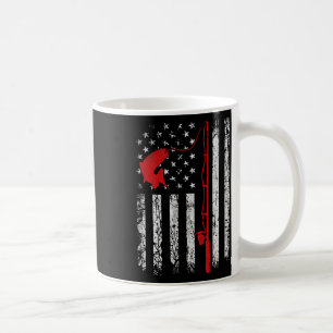 American Flag Fishing Rod Patriotic Fishing Gifts Coffee Mug