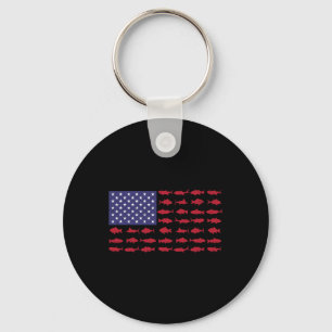 American Flag Fishing-shirt 4th July Patriotic Kid Key Ring