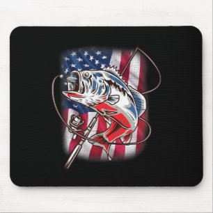American Flag Fishing Shirt Vintage Usa B Fisherma Mouse Pad