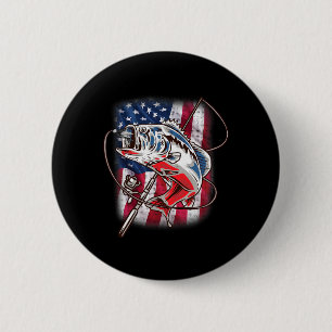 American Flag Fishing Shirt Vintage Usa Byss Fishe 6 Cm Round Badge