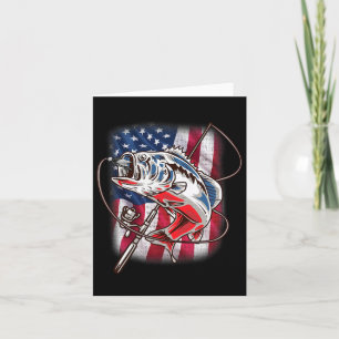 American Flag Fishing Shirt Vintage Usa Byss Fishe Card