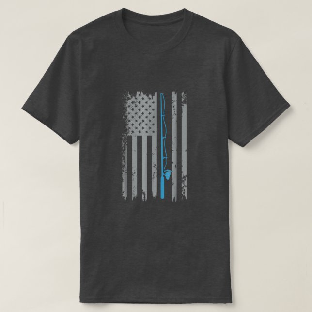 American flag fishing  T-Shirt (Design Front)
