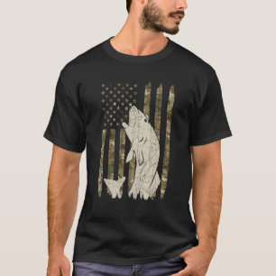 American Flag Fishing Usa Us Fish Fisherman Camo C T-Shirt
