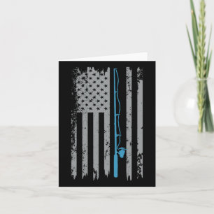 American Flag Fishing Vintage Fisherman  Card