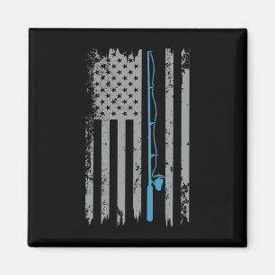 American Flag Fishing Vintage Fisherman Magnet