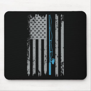 American Flag Fishing Vintage Fisherman  Mouse Pad