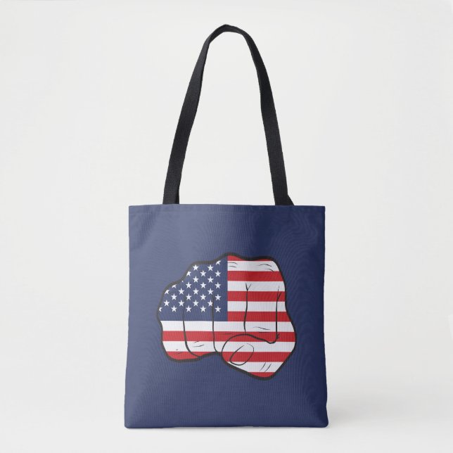 American Flag Fist Tote Bag (Front)