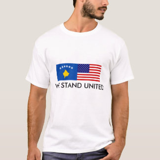 american-flag, Flag_of_Kosovo, WE STAND UNITED T-Shirt