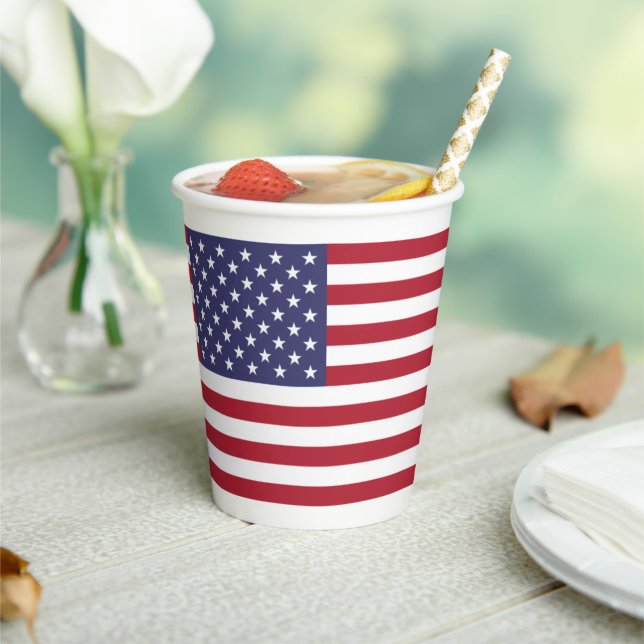 American Flag, Flag of United States Paper Cups (Insitu)