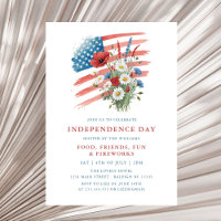 American Flag Floral 4th of July Party