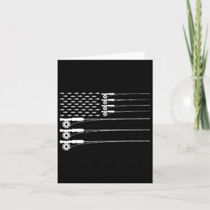 American Flag Fly Fishing Rod Trout Patriot Men T Card