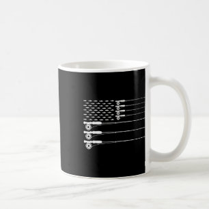 American Flag Fly Fishing Rod Trout Patriot Men T Coffee Mug