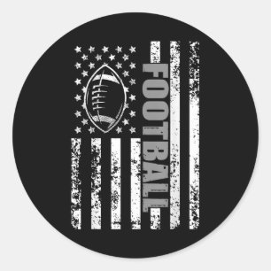 American Flag football Patriotic football Classic Round Sticker