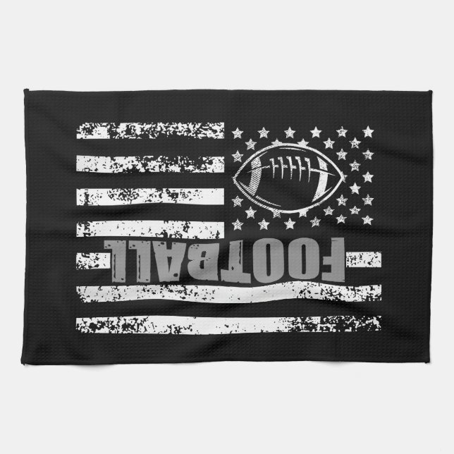 American Flag football Patriotic football Tea Towel (Horizontal)