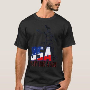 American Flag Football Team Game Goal Score Play L T-Shirt