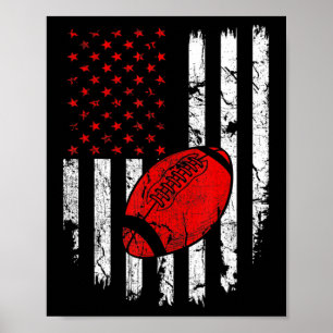 American Flag Football USA Patriotic Sport Lover C Poster
