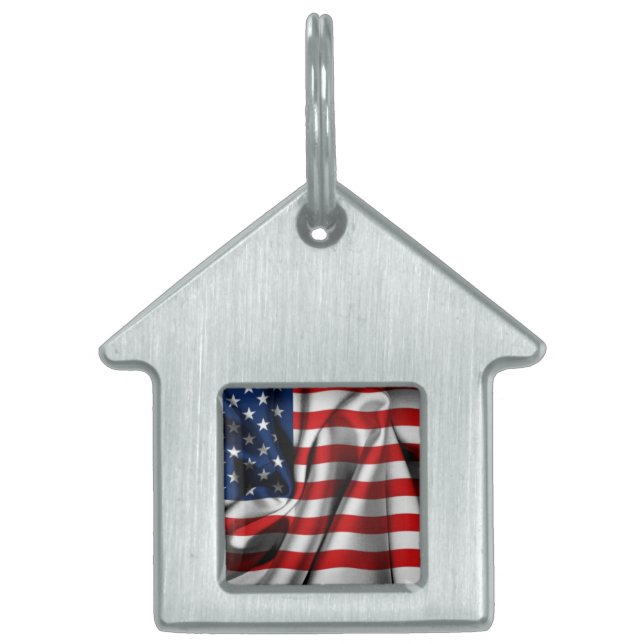 American Flag Framed Pet Tag (Front)