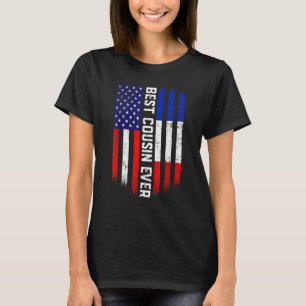 American Flag & France Flag Best Cousin Ever Famil T-Shirt