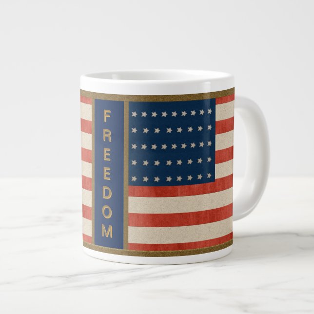 American Flag Freedom Large Coffee Mug (Front Right)