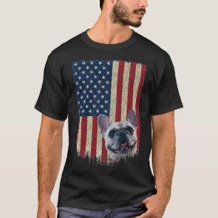 American Flag French Bulldog Patriotic 4th Of July T-Shirt