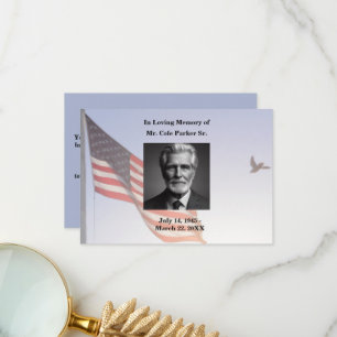  American Flag Funeral Memorial Military  Thank You Card