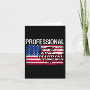 American Flag Funny Fishing Retro Professional Mas Card