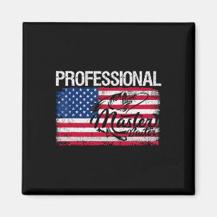 American Flag Funny Fishing Retro Professional Mas Magnet