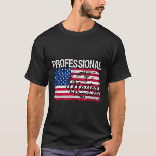American Flag Funny Fishing Retro Professional Mas T-Shirt