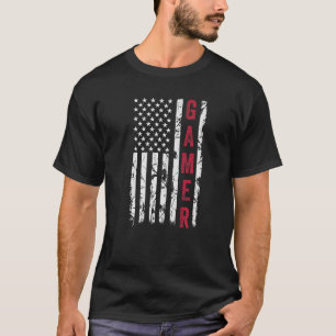 American Flag Funny Gamer Tees Video Games Boys Me