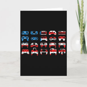 American Flag Gamer July 4th Video Games Usa Patri Card