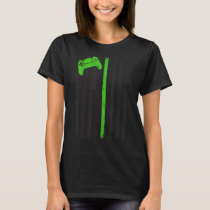 American Flag Gaming Graphic Gamer Usa Flag Design T-Shirt