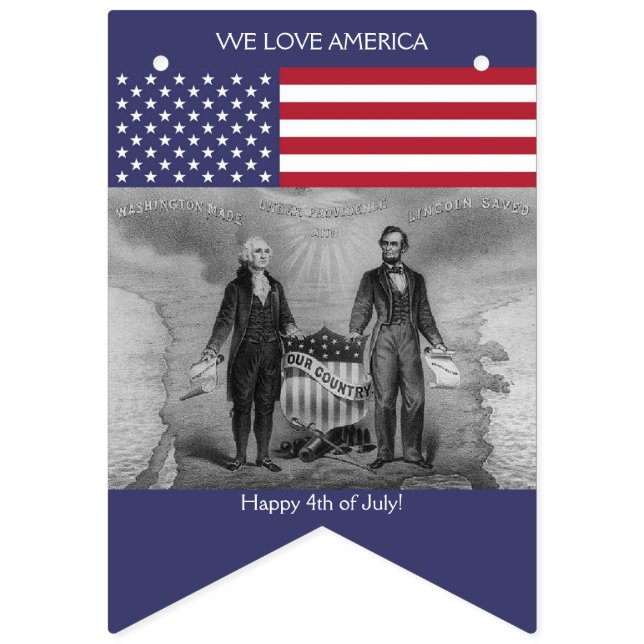 American Flag George Washington Abraham Lincoln US (First Flag)