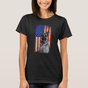 American Flag German Shepherd Dog Dad Mum Puppy Pa T-Shirt