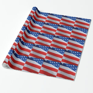 American flag, gift wrap. wrapping paper