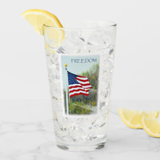 American Flag Glass
