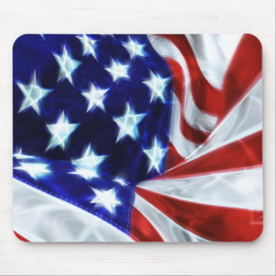 American Flag Glowing Stars Mousepad