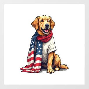 American Flag Golden Retriever Engraved Dog Lover 
