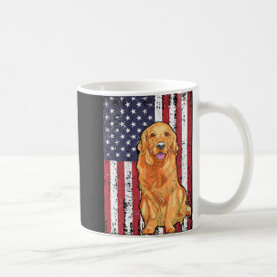 American Flag Golden Retriever Patriotic Dog T Shi Coffee Mug